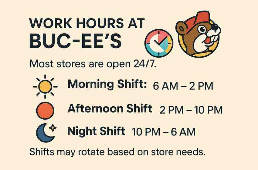 Working hours at buc-ees